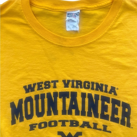 Jerzees Yellow Short Sleeve Tee West Virginia Football - Picture 3 of 4